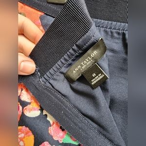 Ann Taylor floral midi pencil skirt with zip